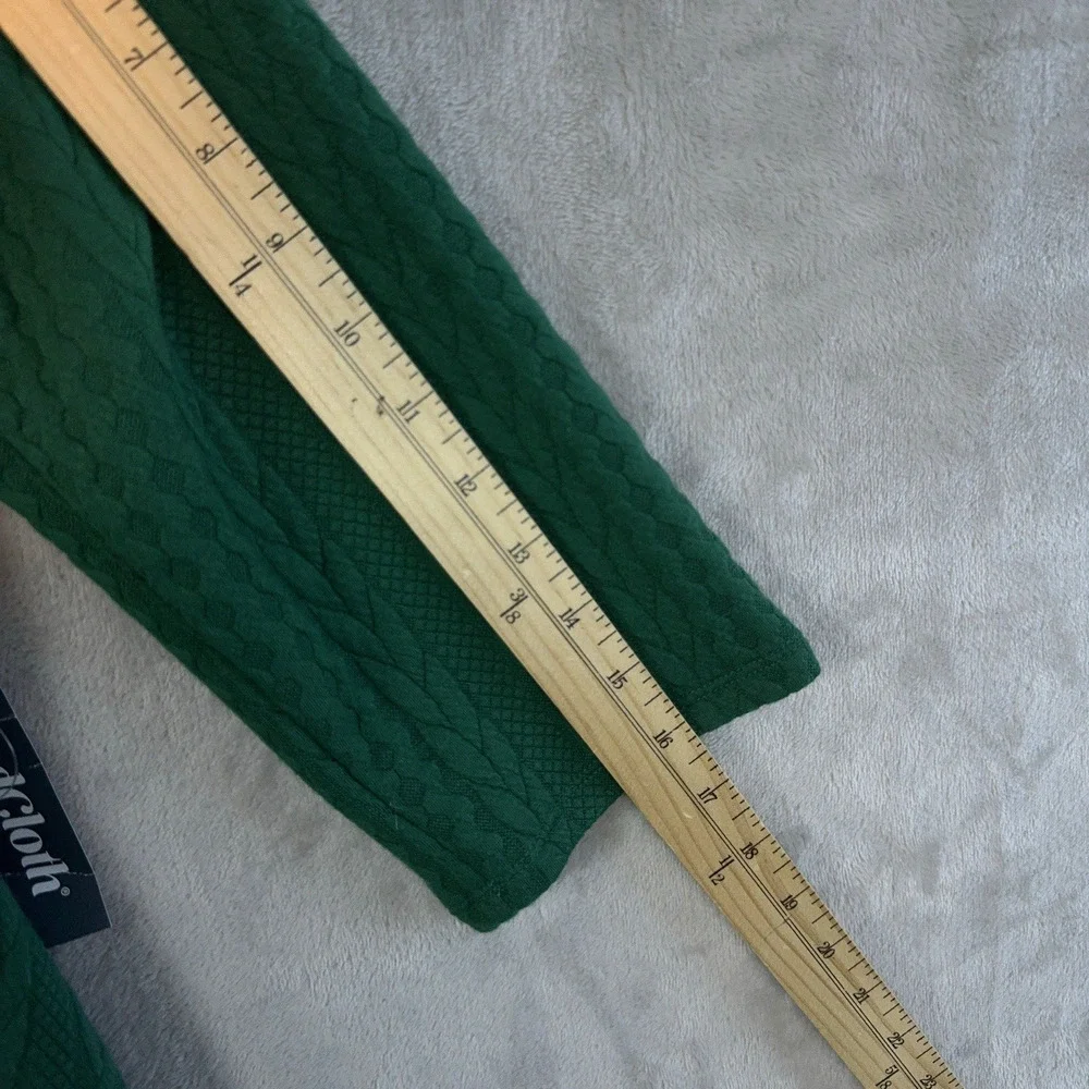 NWT MODCLOTH Braid My Entire Day 3/4 Sleeve Green Midi Dress Large Twee Cozycore